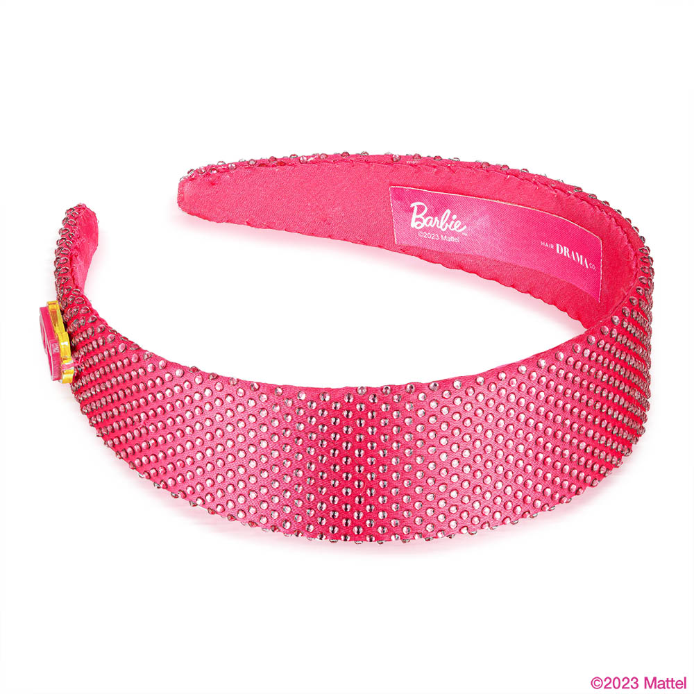 Barbie Rhinestone Flat Hair Band with Barbie Charm-Hot Pink