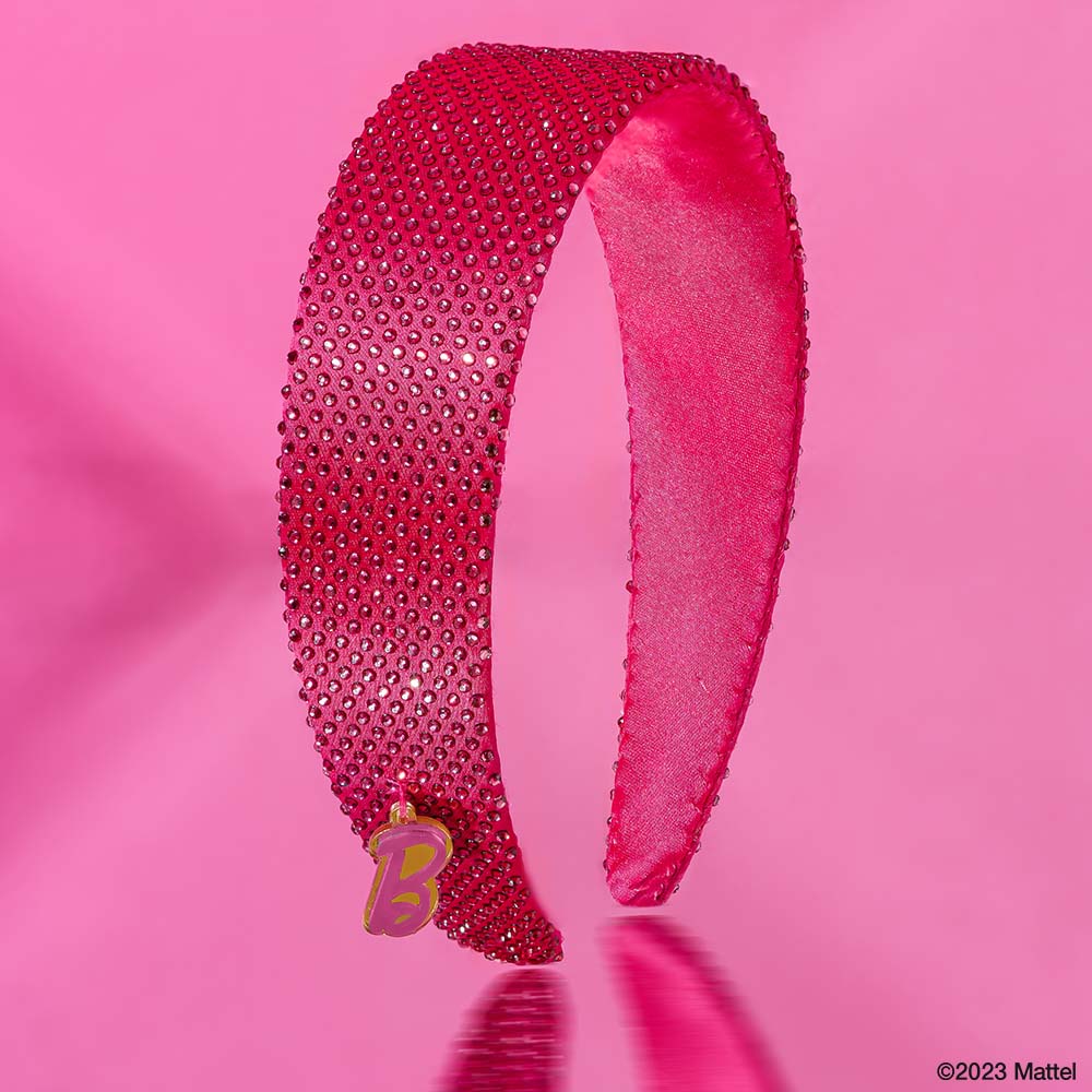 Barbie Rhinestone Flat Hair Band with Barbie Charm-Hot Pink