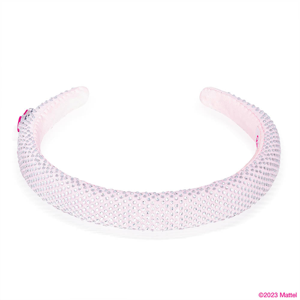 Barbie Rhinestone Puff Hair Bands with Barbie Charm - Set of 3 - Pink, Blue & Lilac
