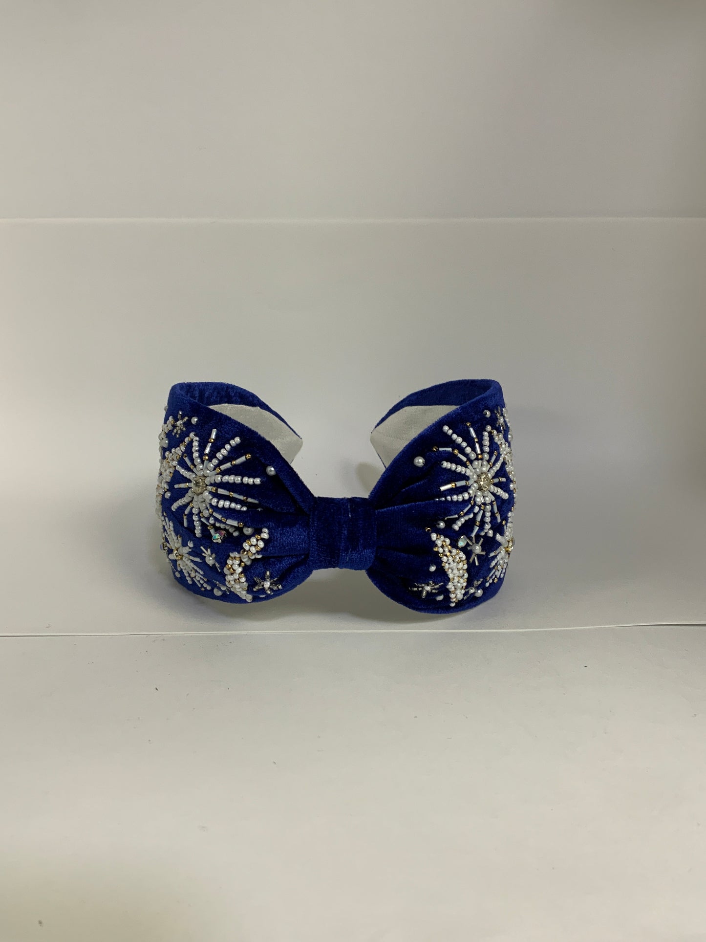 Celestial Spark Knot Headband – Sapphire